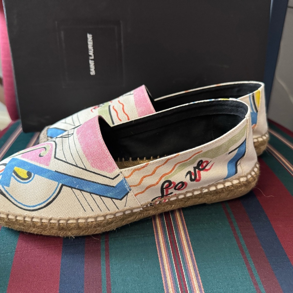 Yves Saint Laurent Perseo Canvas Espadrilles European Sz 41, US 10.5 or 10. New - Picture 8 of 16
